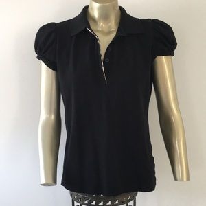 Burberry London black ladies polo top m/l